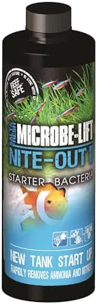 MICROBE-LIFT Nite-Out II Aquarium Bacteria for Start-up, Instantly Cycle Aquariums, Add Fish on Day 1, Rapid Ammonia and Nitrite Reducer for Freshwater & Saltwater Fish Tank, 16 Ounces (NITEH16)