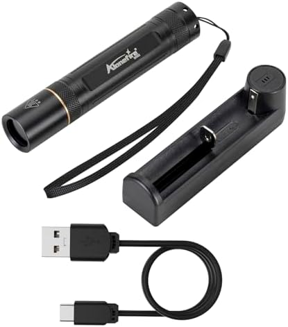 ALONEFIRE SV003 10W 365nm UV Flashlight Portable USB Rechargeable Woods Lamp Black Light for Pet Urine Detection, Resin Curing, Scorpion, Fishing