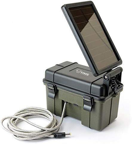 HME Trail Camera 12V/Solar Auxiliary Power Pack Durable Weather-Resistant Housing Easy Installation & Versatile Compatibility, Black | Weather-resistant housing, Easy installation
