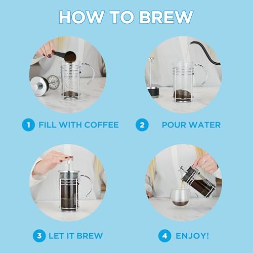 GROSCHE Madrid Glass French Press Coffee and Tea Maker