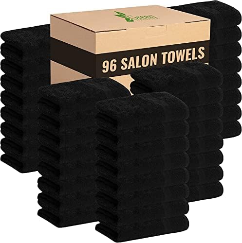 GREEN LIFESTYLE 24 Pack Black Pack Hand Towels 16 x 27 Premium Spa Quality, Super Soft and Absorbent for Gym, Pool, Spa, Salon and Home