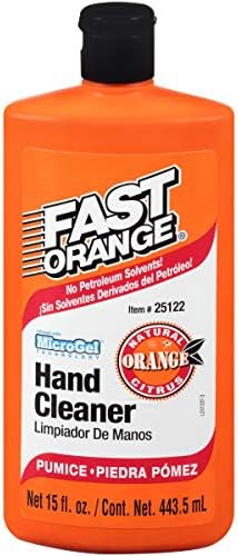 Fast Orange 25219 Pumice Lotion, Heavy Duty Hand Cleaner, Natural Citrus Scent, Waterless Cleaner for Mechanics, Strong Grease Fighter, 1 Gallon