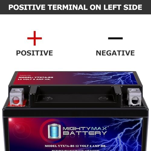 Mighty Max Battery YTX7A-BS -12 Volt 6 AH, 105 CCA, Rechargeable Maintenance Free SLA AGM Motorcycle Battery