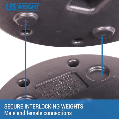 US Weight 40 Pound Canopy Weight Set of 4 and Carry Strap with No-Pinch Design - Easy Installation and Removal to Secure Tents, Canopies