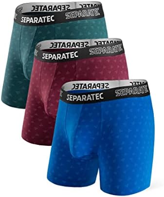 Separatec Men's Dual Pouch Underwear Comfort Soft Premium Cotton Modal Blend Boxer Briefs 3 Pack