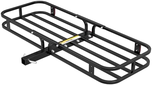 MaxxHaul 70107 53" x 19-1/2" Hitch Cargo Carrier - Trailer Mount Steel With High Side Rails For RV's, Trucks, SUV's, Vans
