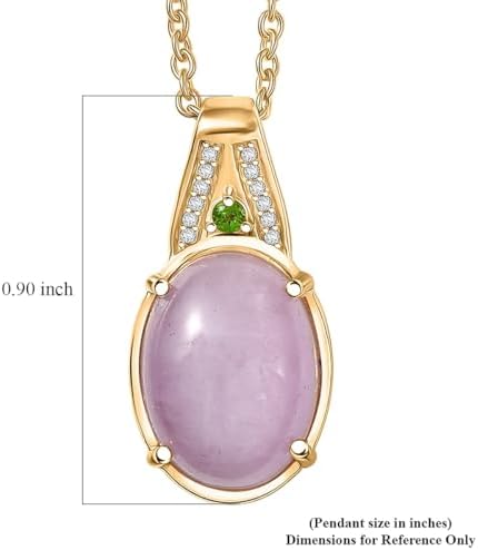 Kunzite Multi Gemstone 6.70 ctw Celestial Orbit Pendant Steel Necklace 20"