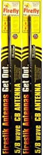 FireStik LOT of 2 FL3-B Three Foot Firefly CB Radio Antenna with Tuneable Tip (Black)