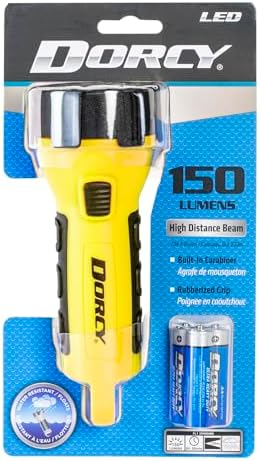 Dorcy 150 Lumen Floating Water Resistant LED Flashlight with Carabineer Clip, Yellow (41-2510)