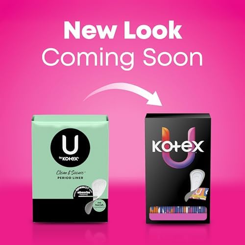 U by Kotex Clean & Secure Panty Liners, Light Absorbency, Regular Length, 516 Count (4 Packs of 129) (Packaging May Vary)