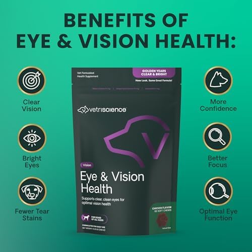 VetriScience Eye & Vision Health Chews for Dogs, Chicken, 60 Count