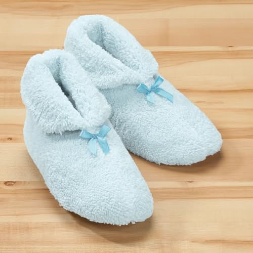 Women's Plush Chenille Slippers, Large, Blue