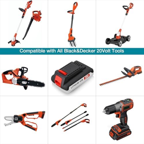 Upgraded 2 Pack 4.0Ah 20v Max LBXR20 Replace Battery for Black and Decker Replacement Weed Eater Battery LBX20 LBX4020 LBXR2020-OPE Cordless Power