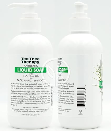 Tea Tree Therapy Antibacterial Liquid Soap, with Tea Tree Oil, 8-Ounces (Pack of 4)