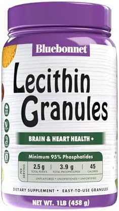BlueBonnet Nutrition Lecithin Granules, 1 lb | Brain Health & Heart Health; Non-GMO, Vegan, Kosher Certified, Gluten-Free