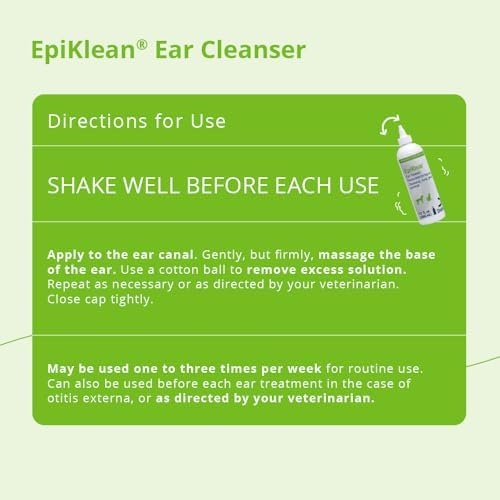 EpiKlean® Ear Cleanser for Dogs and Cats, 12 Fl Oz | Cleansing, Drying, General Purpose; Packaging May Vary