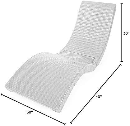 Pool Mate Luxury Swimming Pool Patio Chaise Lounge Chair, White Large