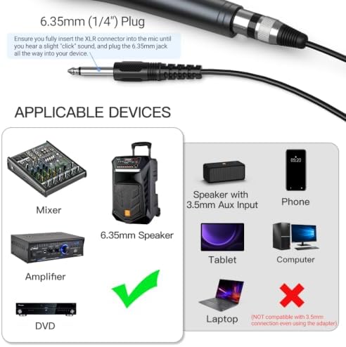 FIFINE K6 Karaoke Microphone, Dynamic Vocal Microphone for Singing