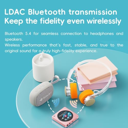 FIIO DISC Portable HiFi Music Player, Dual DAC Digital Audio Player with 3.5mm & 4.4mm Outputs, Bluetooth 5.4 LDAC,Touchscreen (Black)