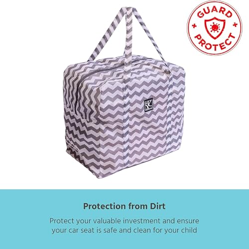 J.L. Childress Go-Go Travel Bag for Kids Backless Booster Seat - Compact Carrier for Airplane & Air Travel, For Toddler Backless Booster Car Seats, Fits Compact Strollers like GB Pocket - Deluxe, Grey