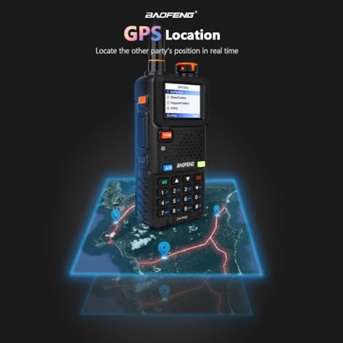 BAOFENG BF-5RH PRO GPS/APRS 10Ｗ Ham Handheld Radio, Multi-Band Long Range Two-Way Radio with 18.89'' Tactical Antenna