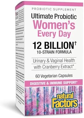 Natural Factors Ultimate Probiotic Women's Every Day - Digestive Health Support Supplement - Probiotic Supplement for Urinary Tract & Vaginal Health