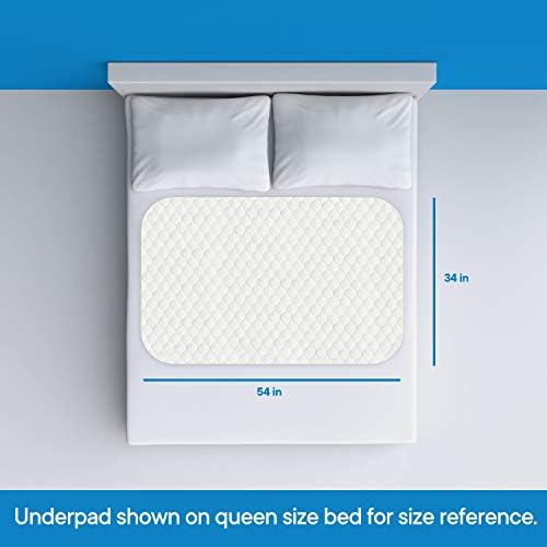 RMS Ultra Soft 4-Layer Washable and Reusable Incontinence Bed Pad, 34"x36" | Premium Quilted Bed Pad for Incontinence, waterproof reusable protector helps keep mattresses, furniture and wheelchairs dry