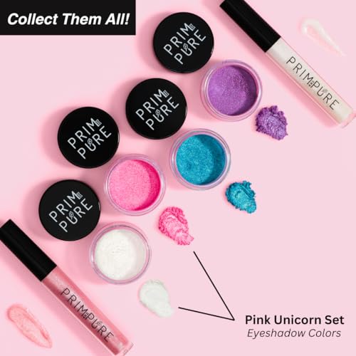 Prim and Pure Mineral Gift Set with Unicorn Mirror| Perfect for Play Dates & Birthday Parties | Kids Eyeshadow Makeup – Mineral | Organic &