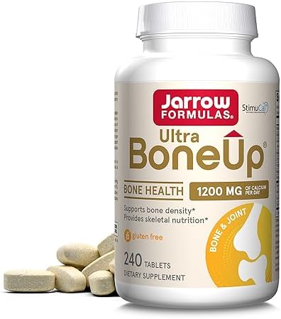 Jarrow Ultra BoneUp, Includes MK-7 & Silicon for Bone Support, 240 Tablets | Bone Density Support, StimuCal™ MCHA, Calcium, Vitamin D3 & K2 MK-7
