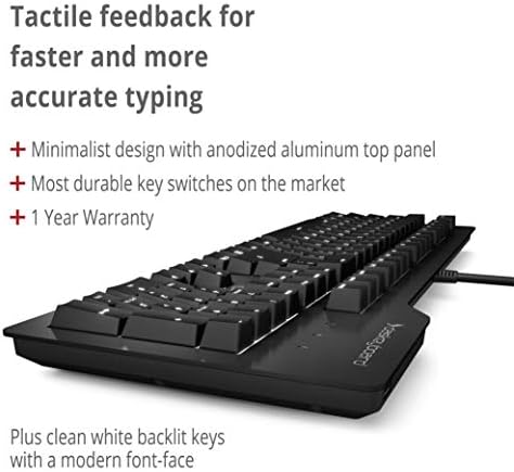 Das Keyboard 4 Professional Wired Mechanical Keyboard, Cherry MX Brown Mechanical Switches, 2-Port USB 3.0 Hub, Volume Knob, Aluminum Top (104 Keys, Black)