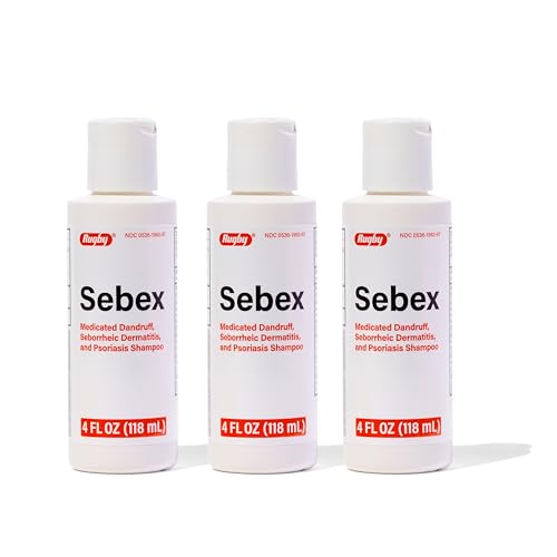 Rugby Sebex Medicated Dandruff Shampoo for Women and Men - 2% Sulfur and 2% Salicylic Acid Anti-Dandruff Shampoo - Helps With Symptoms of Seborrheic Dermatitis and Psoriasis - 4 Oz. (1 Pack)