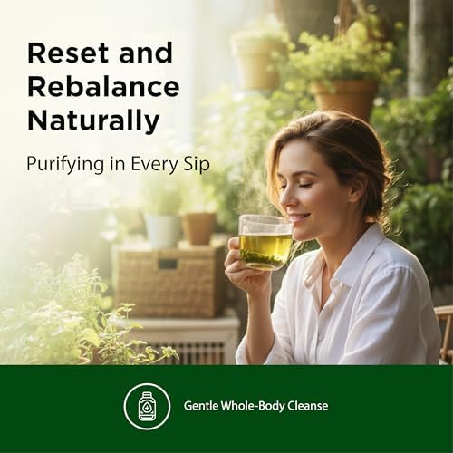 Flora - Flor-Essence - Gentle Detox Tea for a Full-Body Cleanse - Contains Organic Slippery Elm Bark, Rhubarb, Burdock Root & More - Vegan, Non-GMO & Gluten-Free - 17 fl. oz.