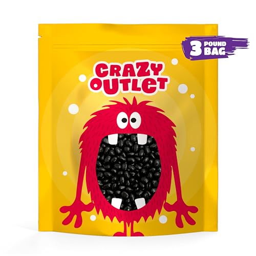 Black Licorice Jelly Beans, Chewy Candy - 3 Lb Pack