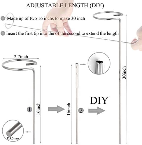 30 Inch Or 16 InchPlant Stakes for Flowers - 5 Pack, Adjustable Height