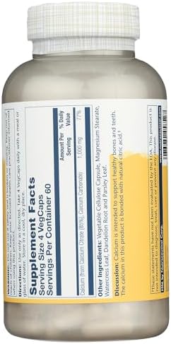 Solaray Calcium Citrate, 240 Caps, 0.75 Bottle