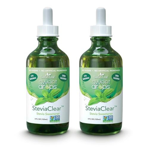 SweetLeaf Stevia Drops Liquid Sweetener, SteviaClear - 4 Fl Oz, Pack of 3 | Unflavored Sweet Drops, Organic Stevia Leaf Extract, Zero Calorie, No Erythritol, Sugar Substitute, With Dropper