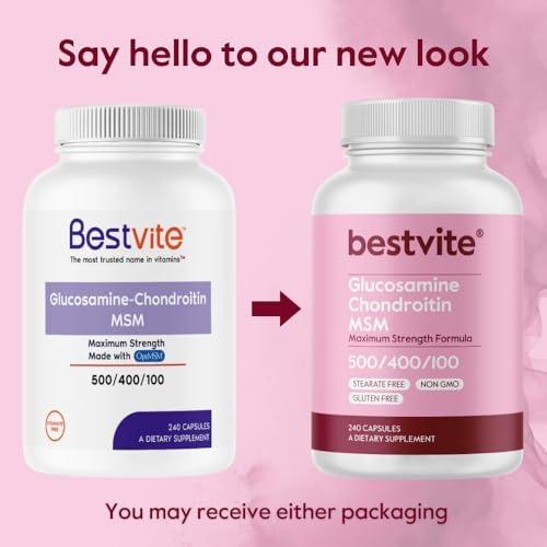 BESTVITE Glucosamine Chondroitin MSM 500/400/100 per Capsule (240 Caps)