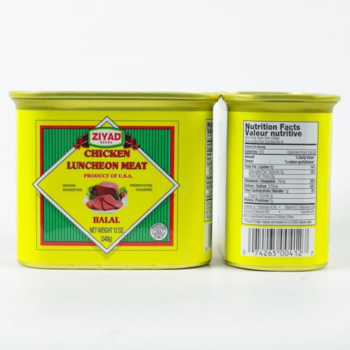 Ziyad Halal Luncheon Loaf Meat 12 oz - Premium Beef Canned Food for Quick Meals - Perfect for Sandwiches, Pasta, Rice - Convenient Halal Pantry Staple
