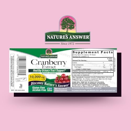 Nature's Answer Cranberry | Supports a Healthy Urinary Tract | Alcohol-Free, Gluten-Free, Kosher Certified