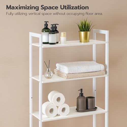 HOOBRO Over The Toilet Storage, 3-Tier Bathroom Organizer Shelf Over Toilet, Freestanding Bathroom Storage Shelves, Space Saver