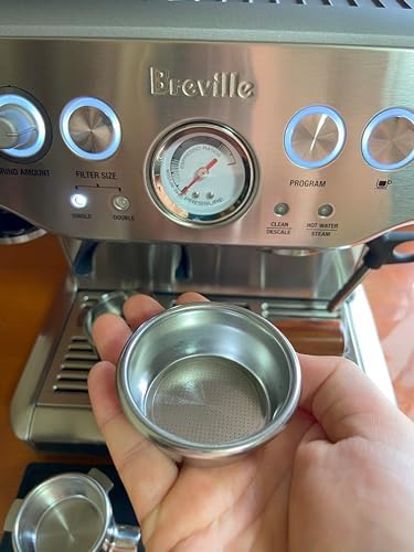 54mm Filter Basket Stainless Steel Portafilter Basket Espresso Handle Compatible with Breville Portafilter BES870XL, BES860XL, BES840XL