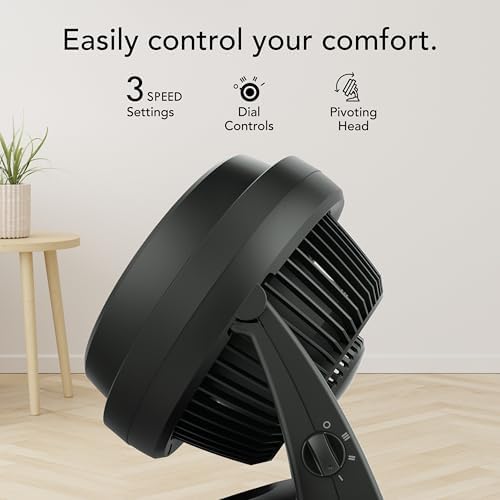 Vornado 630 Medium Air Circulator Fan, 3 Speed, Adjustable Tilt, Black | Whole Room Air Circulator, Floor Fan for Bedroom, Office, Home, 9 in