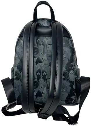 Loungefly Disney Villains Debossed All Over Print Womens Double Strap Shoulder Bag Purse