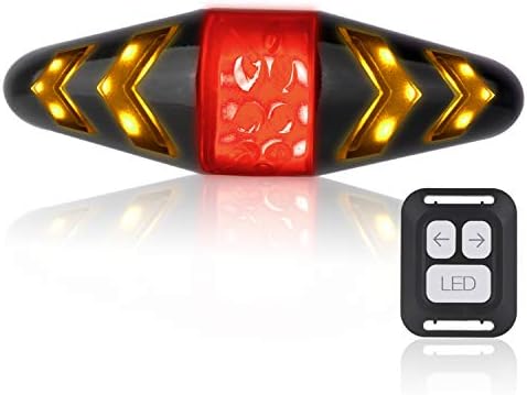 OTYTY Bike Tail Light with Turn Signals - USB Rechargeable, 100LM LED, IPX2 Waterproof, Remote Control