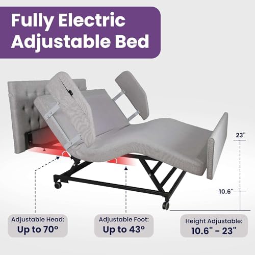 Customize Your Own Adjustable Hospital Bed for Home Use with Gel Memory Foam Mattress -Bariatric Queen Size Home Style Full Electric Medical Bed