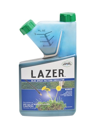 Liquid Harvest Lazer Blue Concentrated Spray Pattern Indicator 8 Ounces Perfect Weed Dye, Herbicide Fertilizer Marking Turf Mark and Marker