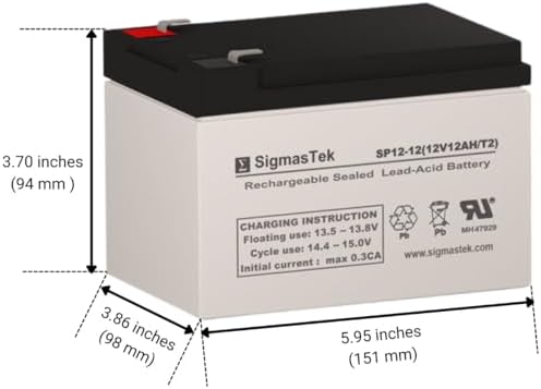 SigmasTek Razor MX650 Dirt Rocket Compatible Battery Pack of 3, 12V 12Ah F2