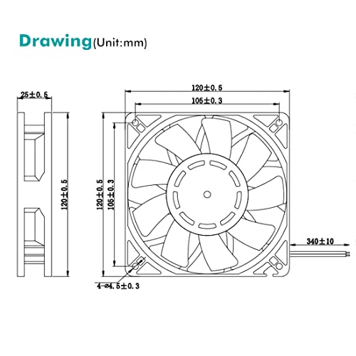 Wathai 120mm x 25mm 12V High Pressure CFM Fan DC Brushless Cooling Fan