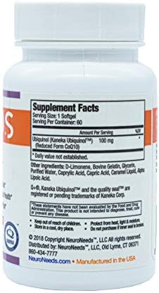 QNeeds® coqh-cf Ubiquinol 100 mg COQ10 Clinically Proven Enhanced Delivery for Maximum Absorption, Enhanced Mitochondrial Support