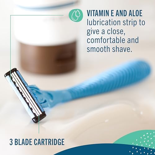Preserve Shave 3 Razor Blade Refills, Titanium-Coated, Vitamin E, Aloe, 4ct | Unisex Refills for Face & Body; Fits Shave 3 & Triple Razor Handles; Eco-Friendly Paperboard; Cruelty-Free